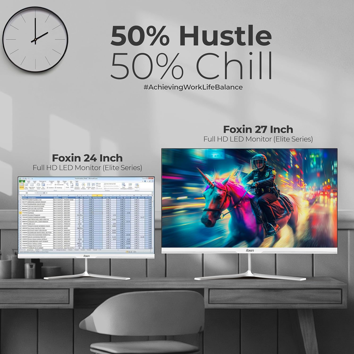 Foxin Elite 27 Inch FHD IPS Flat LED Monitor 100Hz 1ms Frameless Slim - Image 4