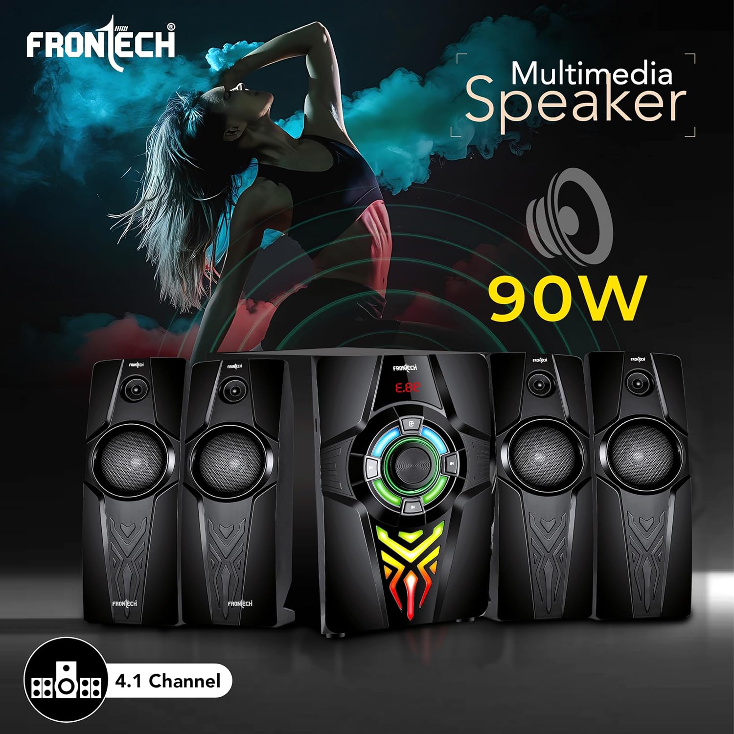 FRONTECH SW-0154 Premium 4.1 Multimedia Speaker System Wireless Freedom Deep Bass - Image 2