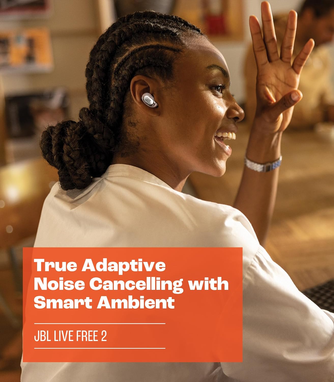 JBL Live Free 2 Black True Wireless Noise Cancelling Earbuds 35hr Playtime IPX5 Waterproof Oval Tubes - Image 4