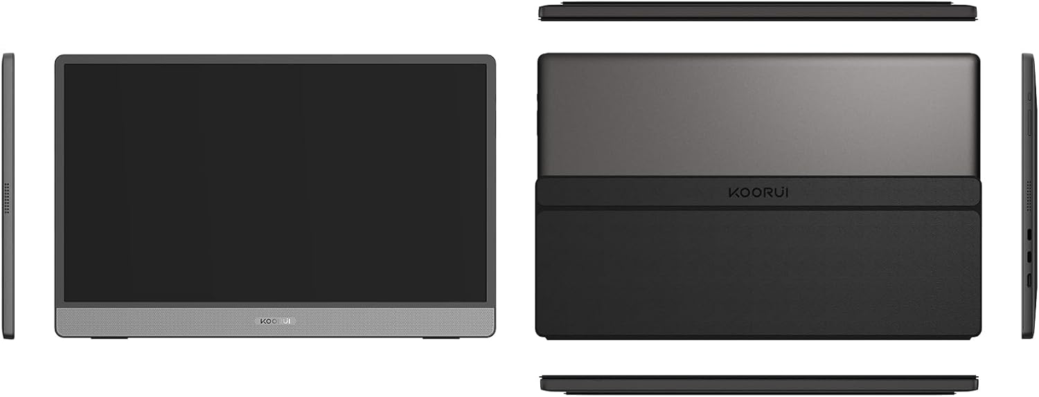 KOORUI 15.6 Inch 1080P FHD Portable Laptop Display IPS USB-C HDMI Travel Monitor w/Cover & Speakers - Image 8