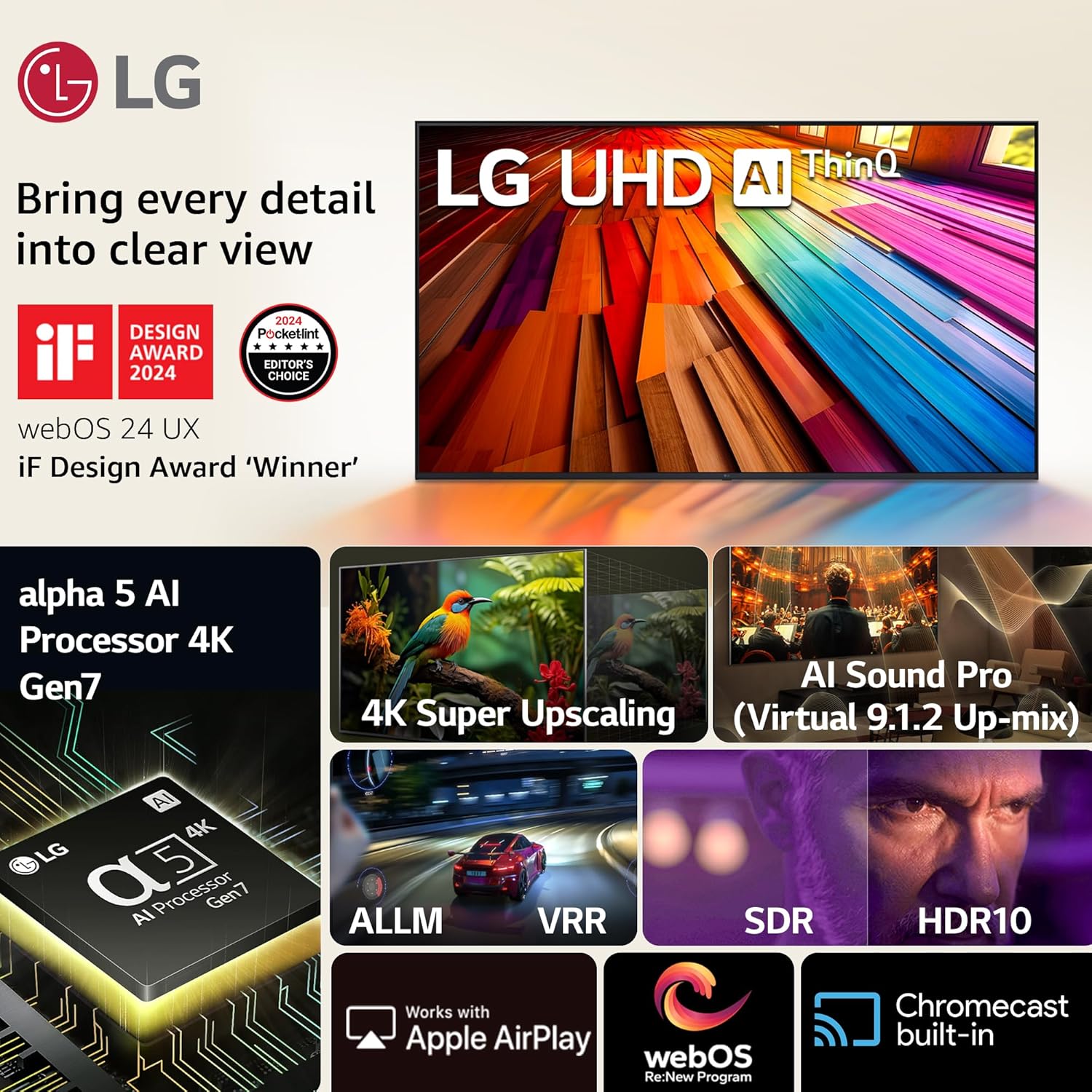 LG 75UT80406LA 75 Inch 4K UHD Smart LED TV UT80 Series - Image 2