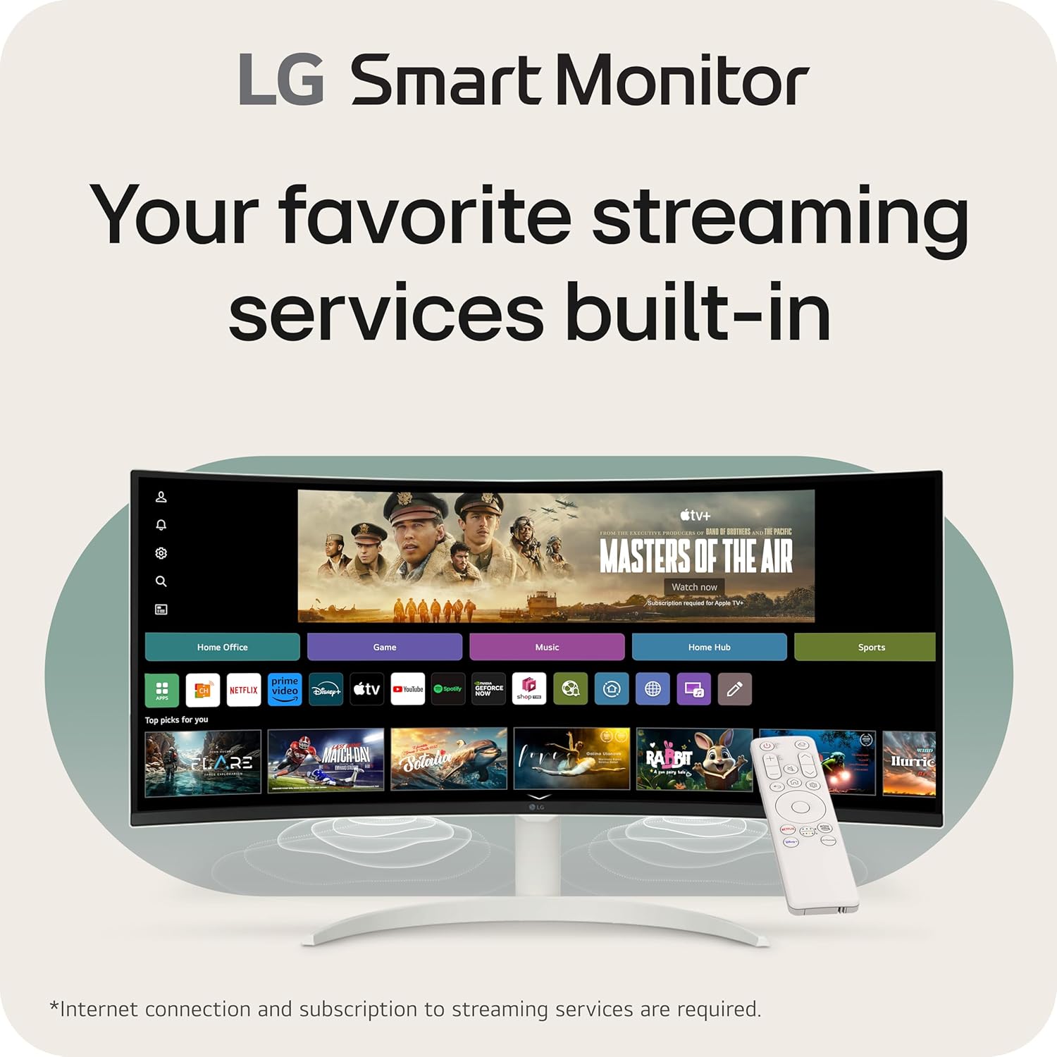 LG 34SR60QC-W 34-inch QHD Curved Smart Monitor with Streaming and 100Hz Refresh Rate White - Image 2