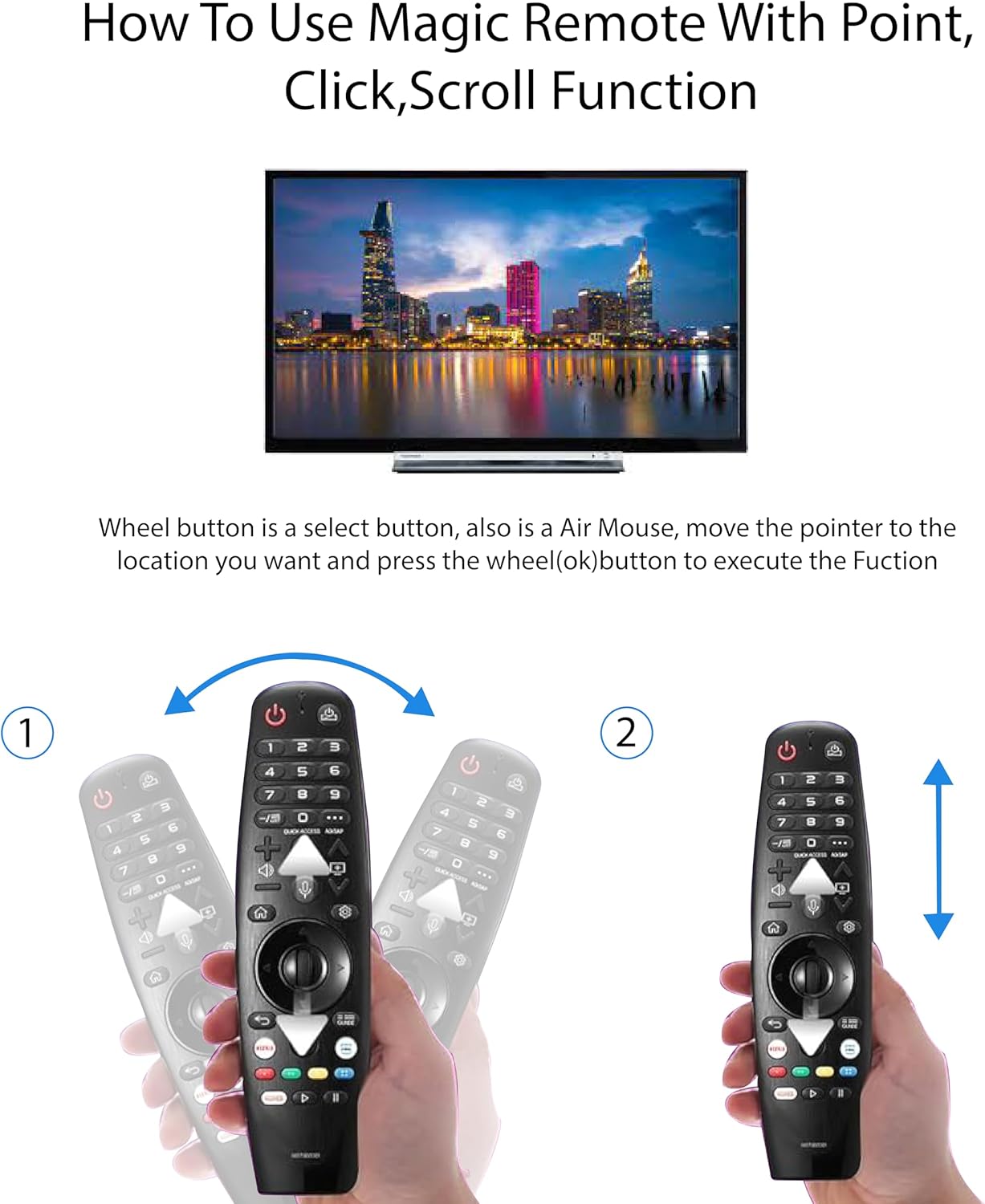 LG OLED QNED NanoCell Smart TV Replacement Remote Control AKB75855501 with Voice & Pointer - Image 3