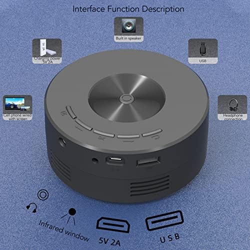 Luqeeg Mini Portable LCD Projector Black 500 Lumens for iOS Phone Tablet with Remote - Image 3
