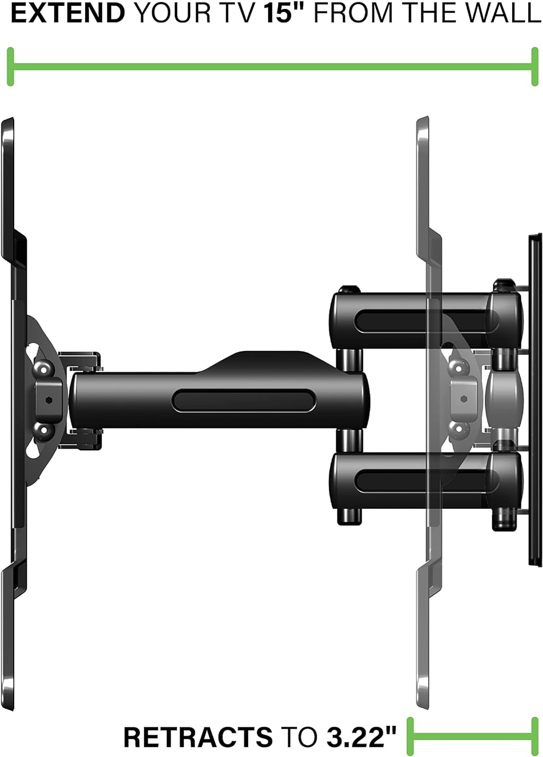 Universal Full-Motion TV Wall Mount for TVs Up to 55 Inches Compatible with Fire TVs - Image 5
