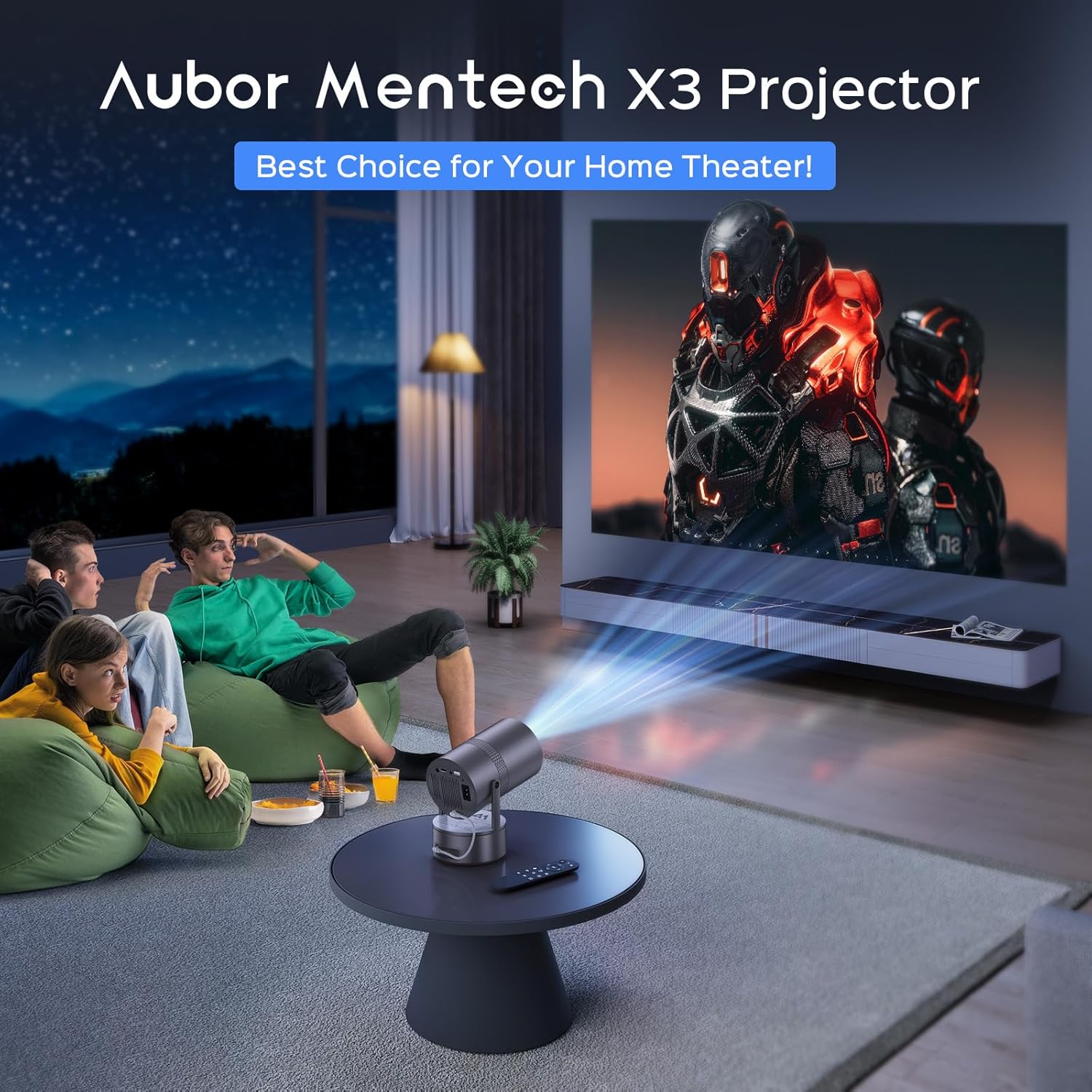 Rechargeable Portable Smart Mini Projector WiFi Bluetooth 1080P Supported 270° Rotatable Electric Focus Auto Keystone Outdoor Movie - Image 7