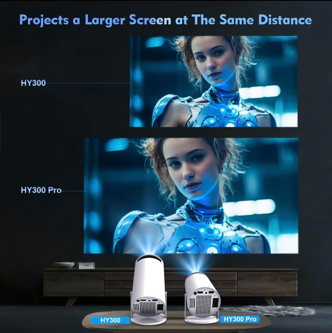 Portable WiFi 6 Bluetooth 5.0 Mini Projector 4K 1080P Support 130 Inch Outdoor Screen - Image 2