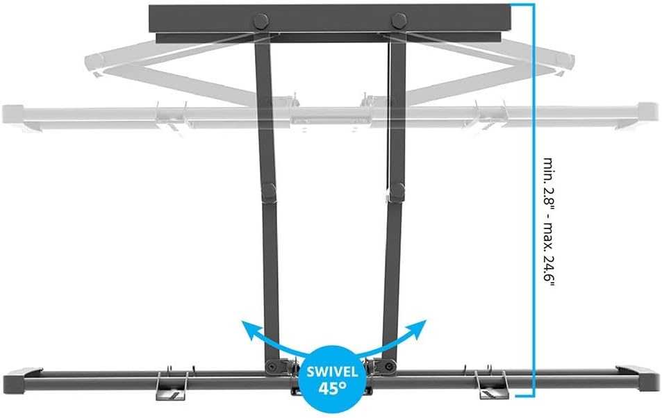 Monoprice Stable Series Full-Motion Articulating TV Wall Mount 60-100 inch, 176 lb Max, Black, UL Certified - Image 6
