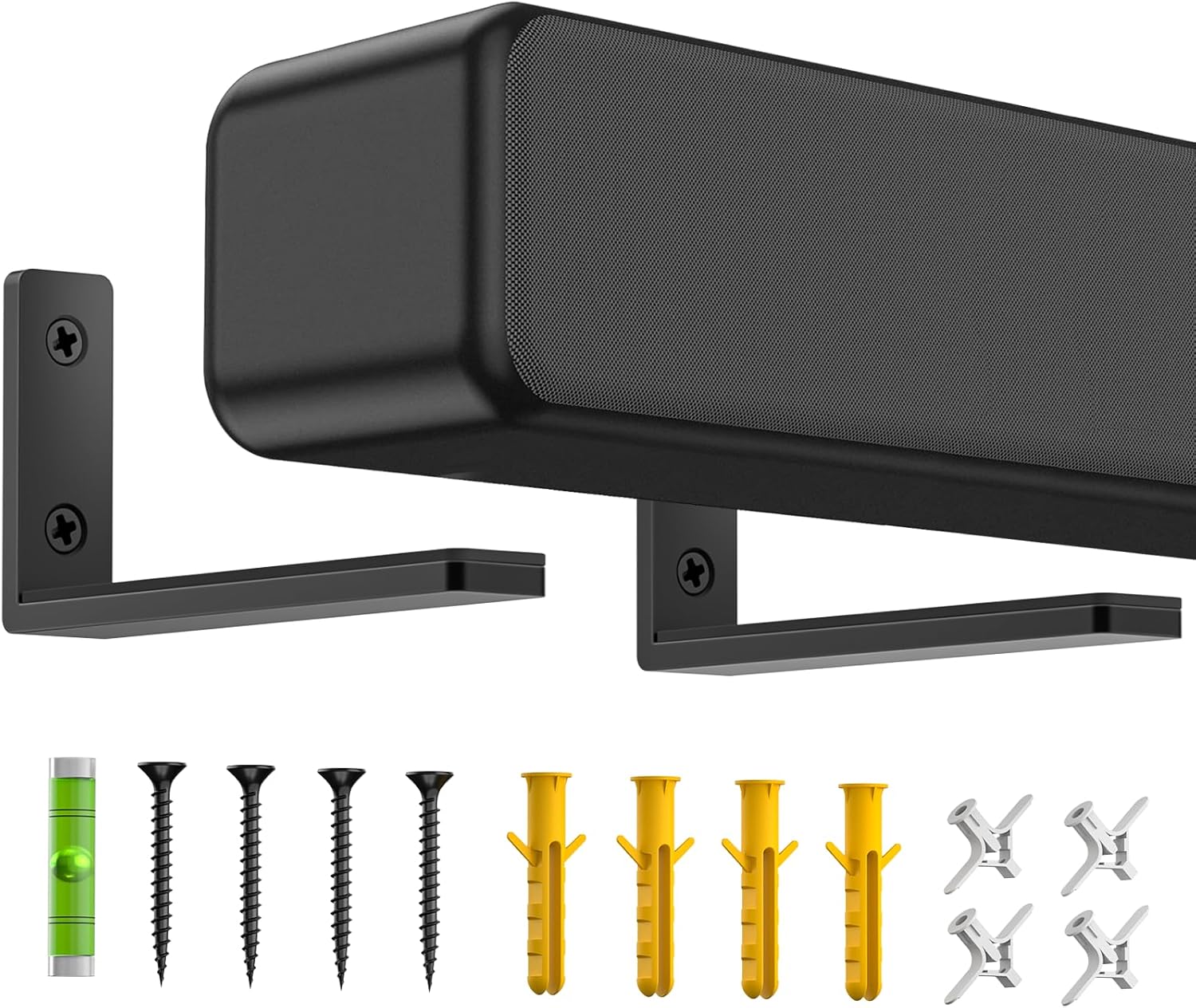 Notiela Under TV Soundbar Mount Shelf for Samsung Bose Sony Vizio LG Roku Dolby Atmos Up to 30lbs