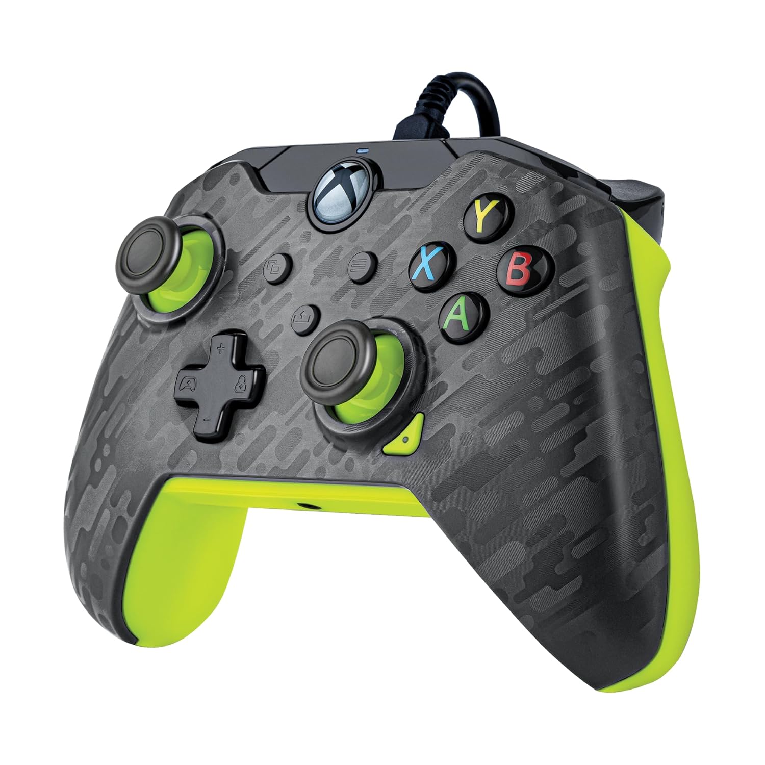 PDP Wired Xbox Controller Electric Carbon Grey/Yellow Mappable Buttons 8ft Cable 3.5mm Jack - Image 5