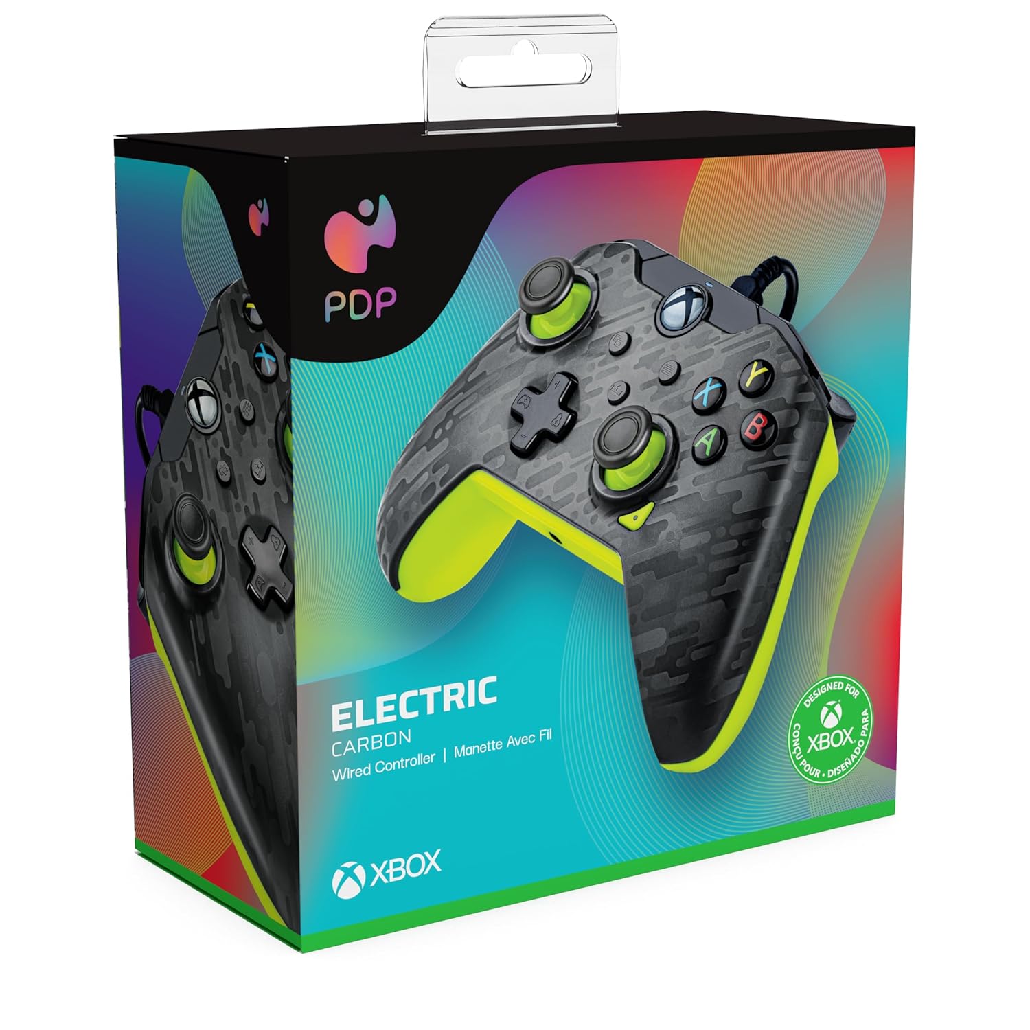 PDP Wired Xbox Controller Electric Carbon Grey/Yellow Mappable Buttons 8ft Cable 3.5mm Jack - Image 11