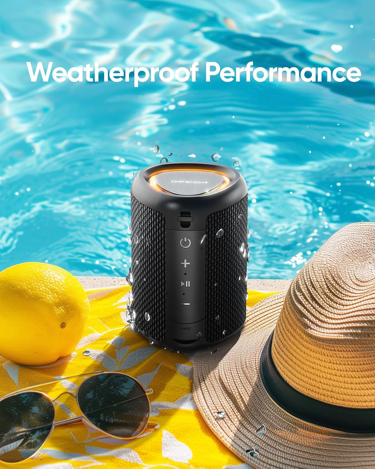 Portable Bluetooth Speaker with Lights, Crystal Clear Sound, IPX5 Waterproof, 20-Hour Playtime, Small Wireless Outdoor Speaker - Image 7