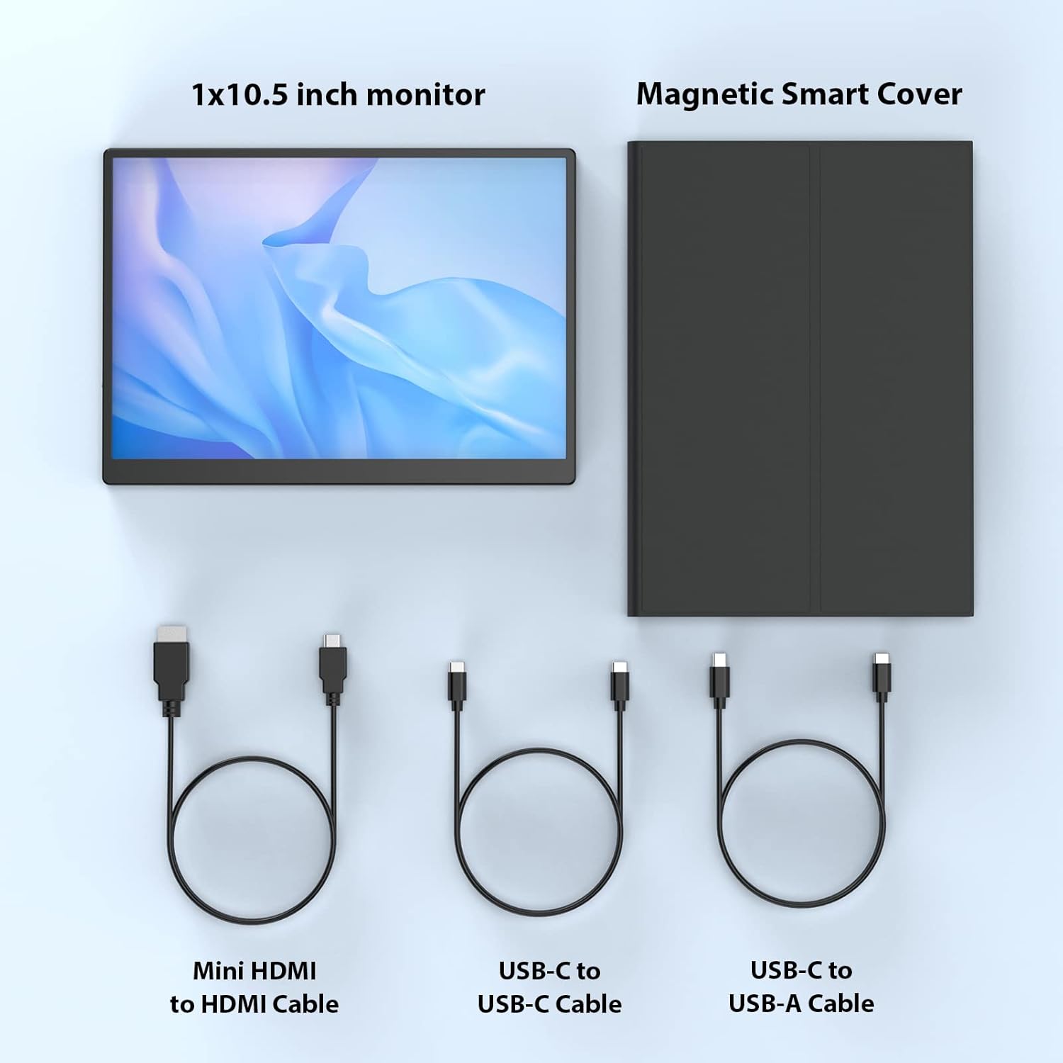 10.5 Inch FHD 1920x1280 IPS Portable Monitor 100% SRGB Gaming Display with Smart Cover - Image 9