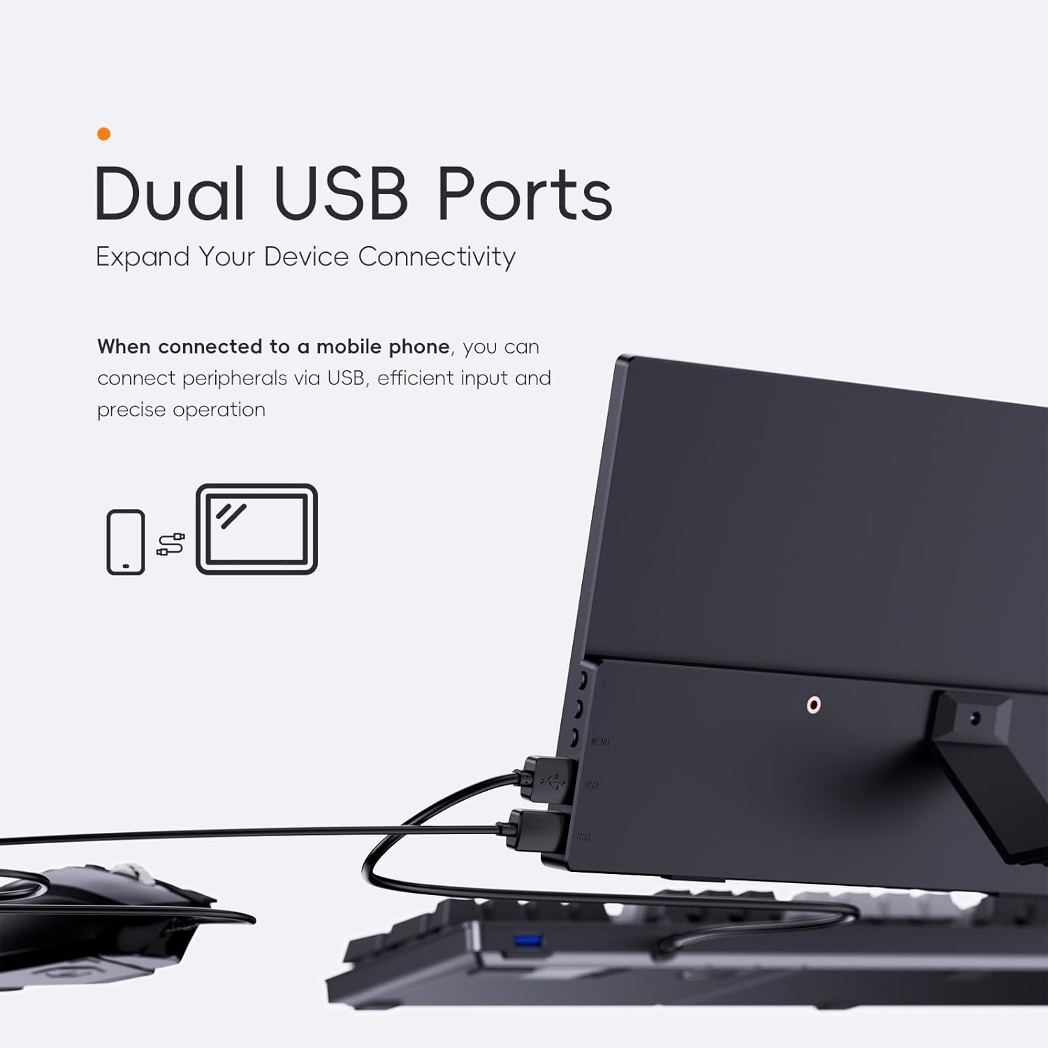 11.6" Portable HDMI USB-C IPS External Monitor with Dual Speakers, Black - Image 6