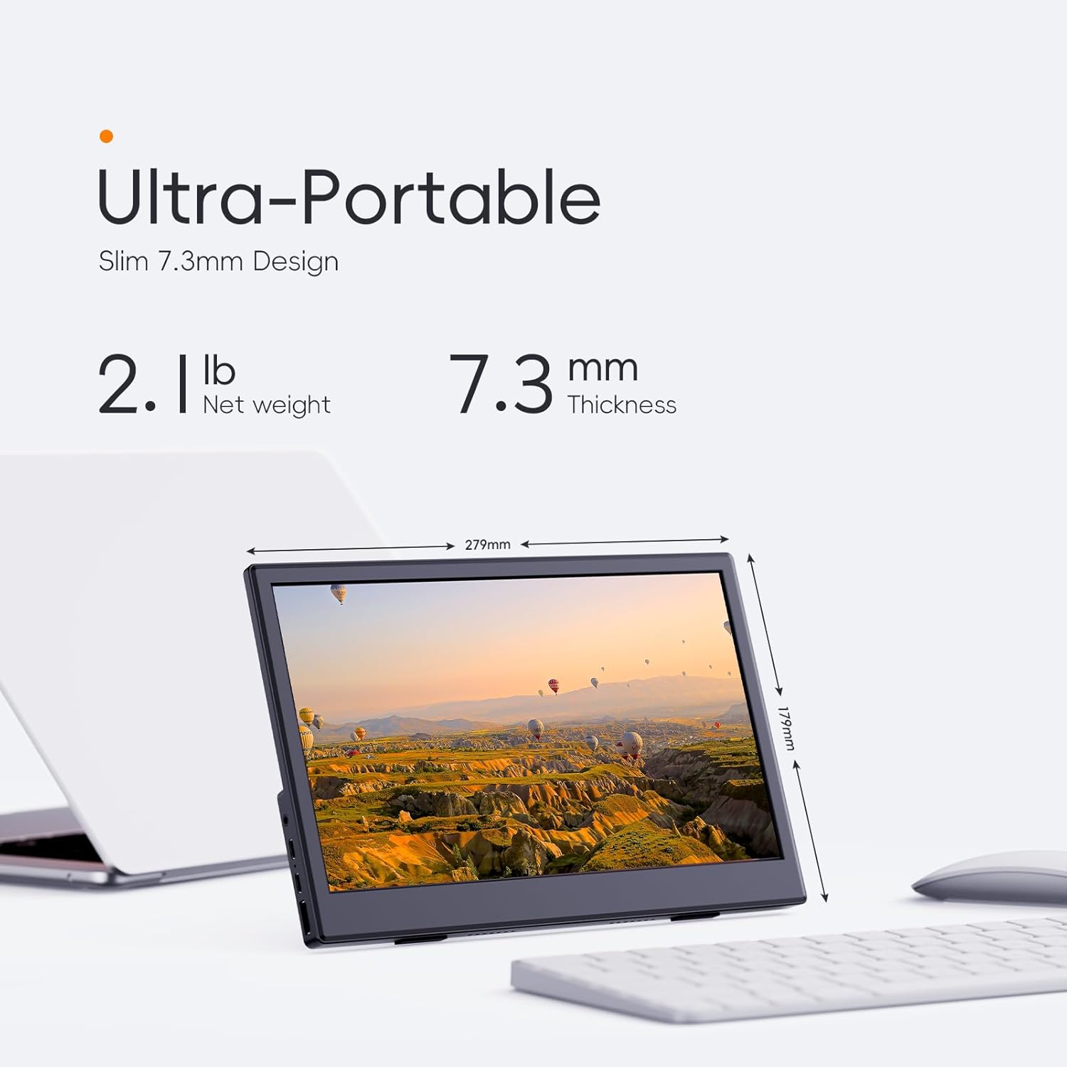 11.6" Portable HDMI USB-C IPS External Monitor with Dual Speakers, Black - Image 4
