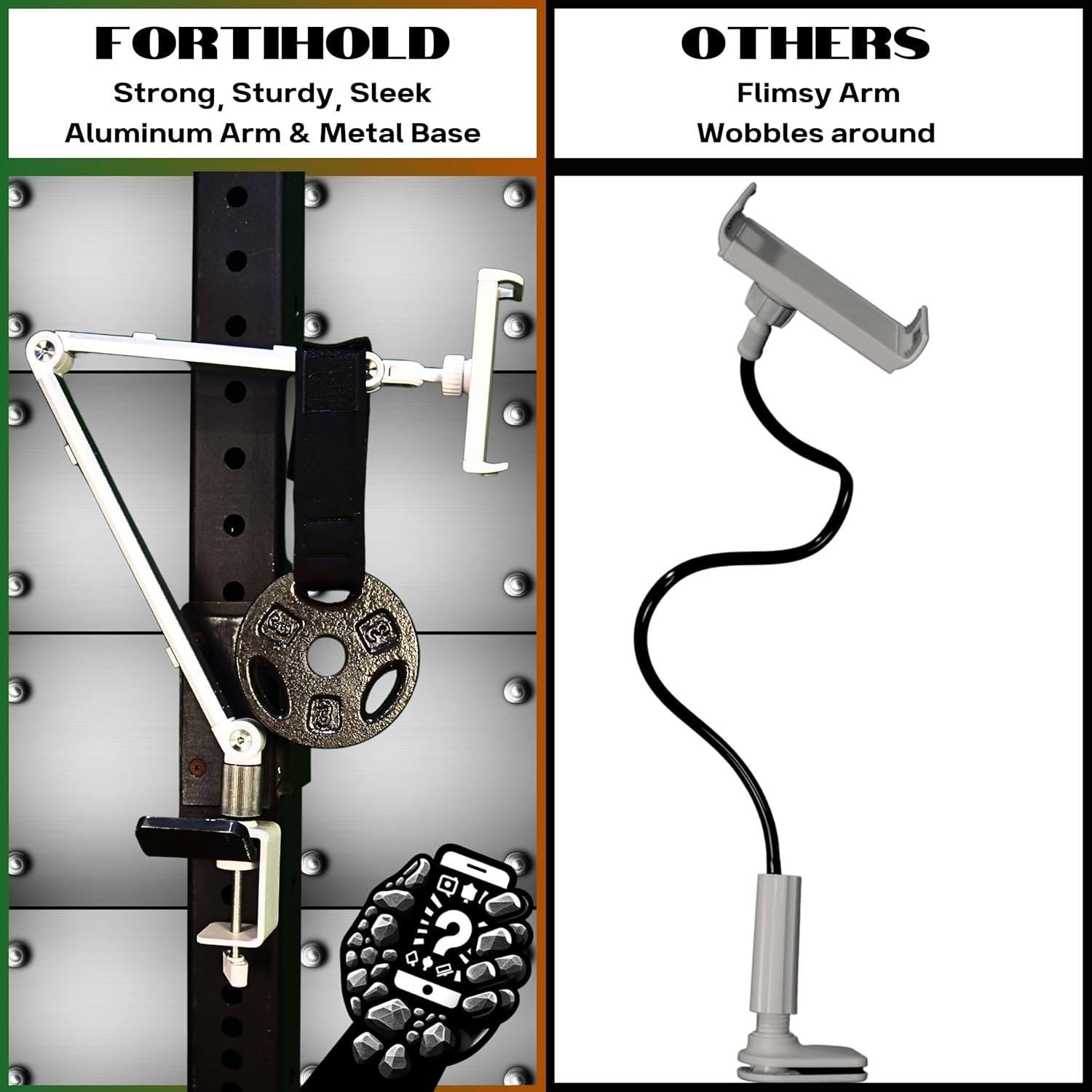 Heavy Duty 16 Inch Aluminum Portable Monitor Stand with 360° Rotation and Cable Management - Image 5