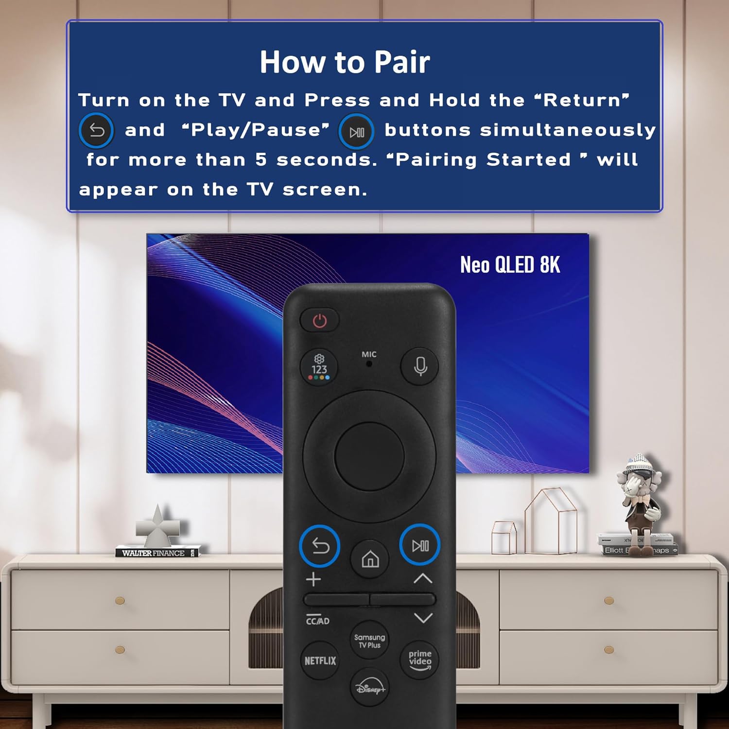 New 2023 TM2360E Rechargeable Voice Remote for Samsung Neo QLED 8K Smart TVs (BN59-01432A) - Image 8