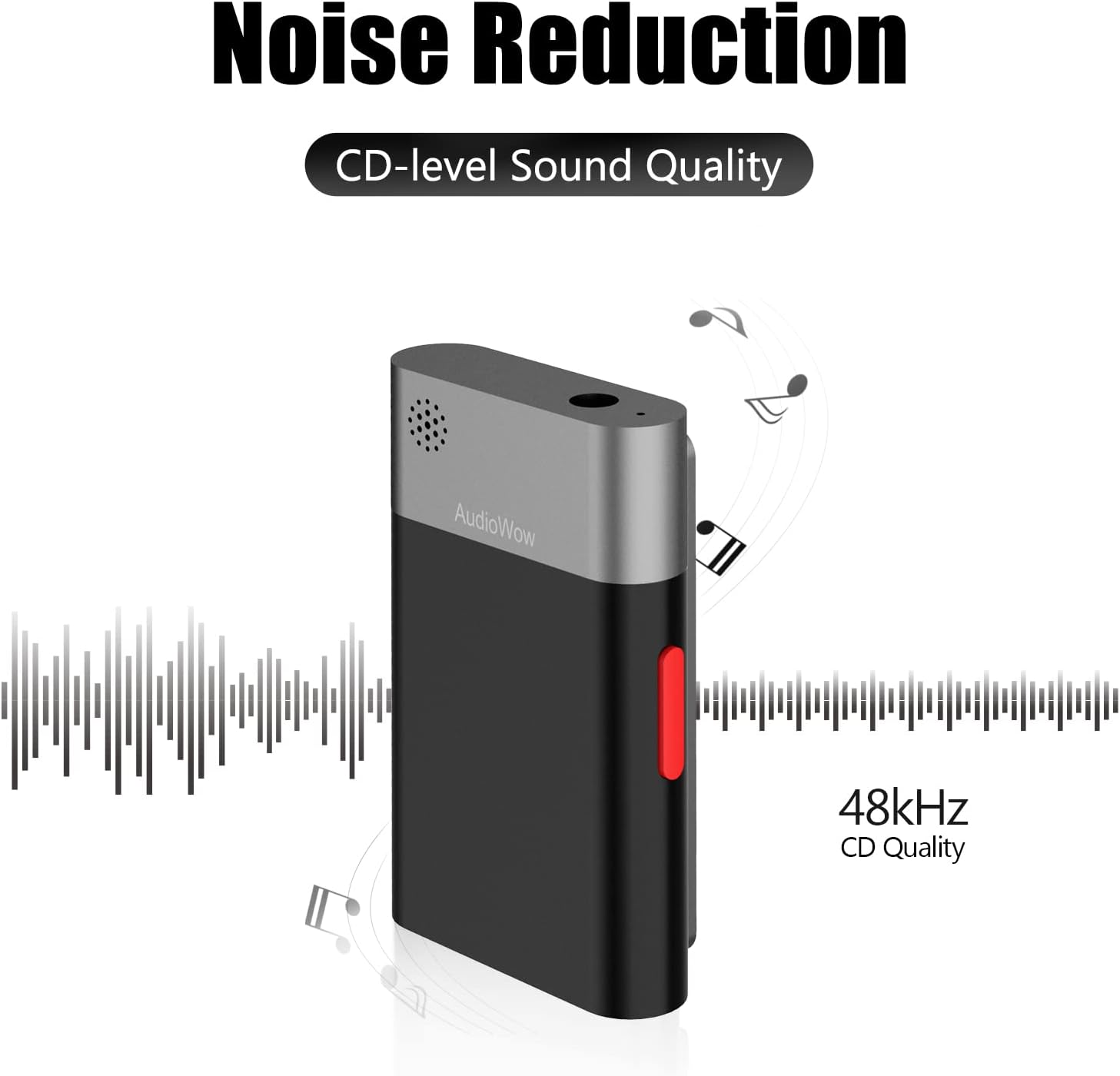 SabineTek AudioWow Bluetooth Lapel Microphone Wireless Clip-on for Smartphone Recording Vlogging - Image 5