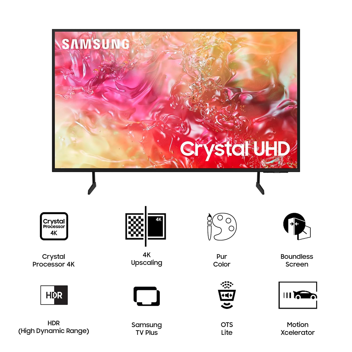 Samsung 55 Inch 4K Ultra HD Smart LED TV UA55DU7000KLXL Black - Image 2