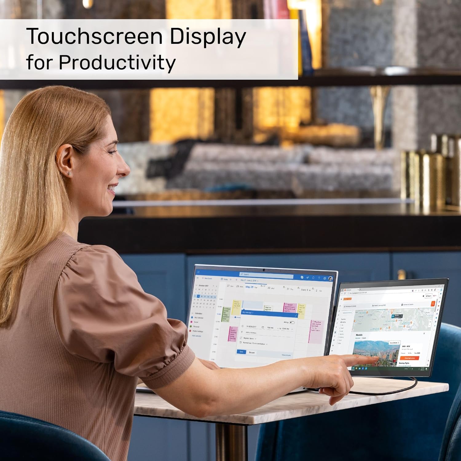 SideTrak Swivel Pro Touch 13.3" Portable Laptop Monitor Dual Display USB-C - Image 2