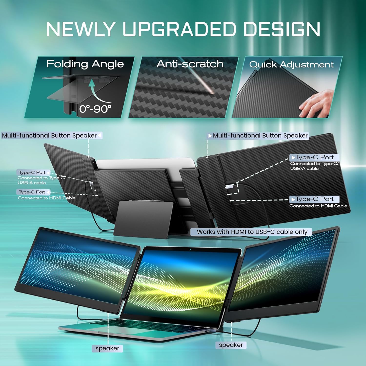 Teamgee 14.3 Inch FHD 1080P IPS Laptop Screen Extender Monitor for 13-17 Inch Laptops - Image 4