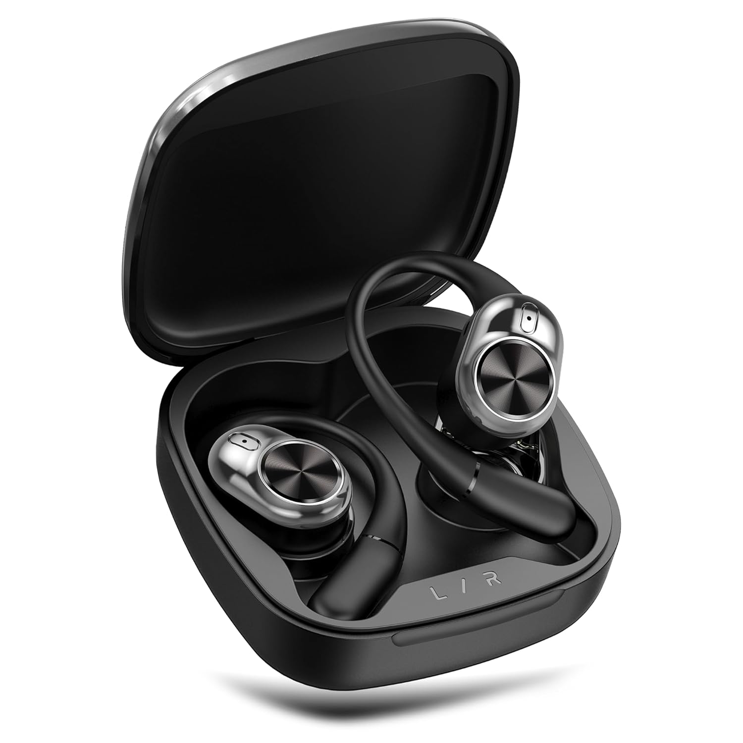 truke Buds Infinity Open Ear Wireless Earbuds 70 Hours Playtime Jet Black Quad Mic PureVoice ENC