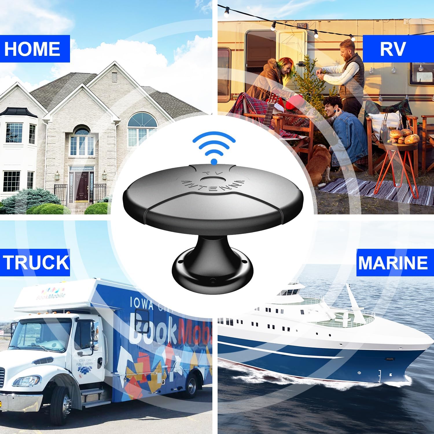 Outdoor Ultra Long Range RV HDTV Antenna with Signal Booster 16ft Cable Black - Image 7