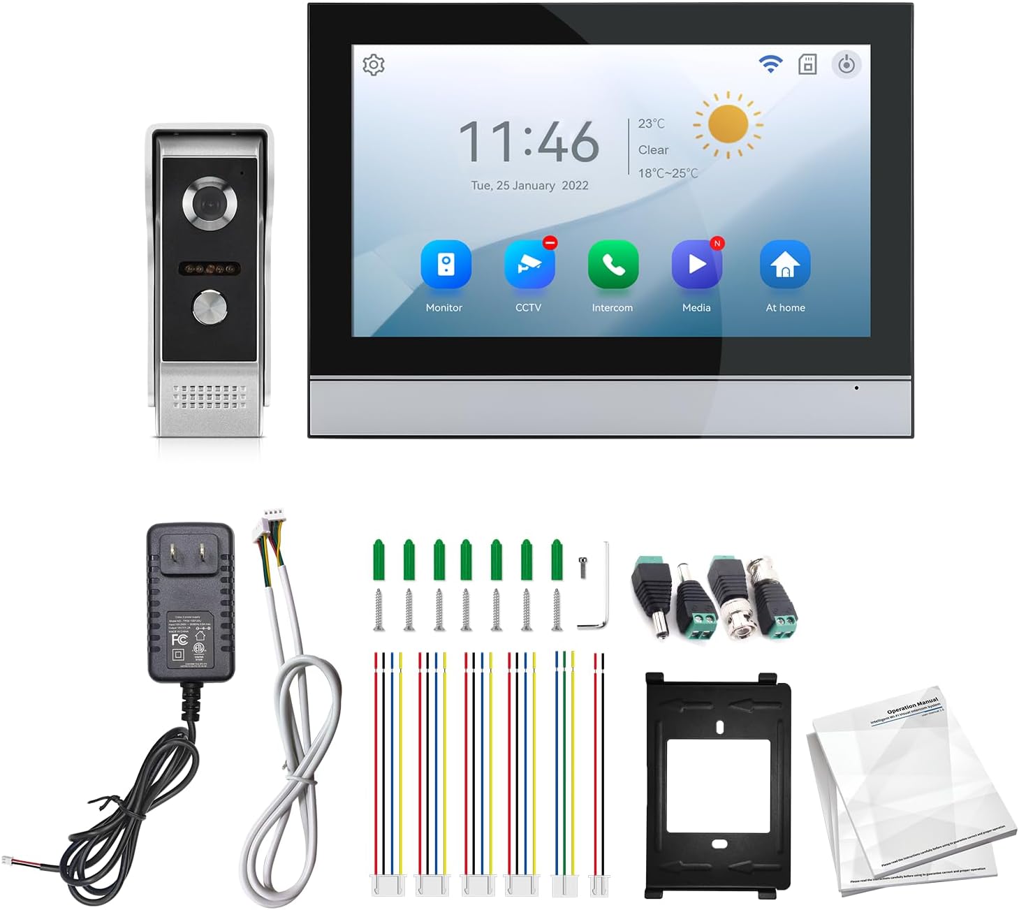 10 Inch HD WiFi Wired Video Doorbell System with Ring Camera and Tuya App Control - Image 2
