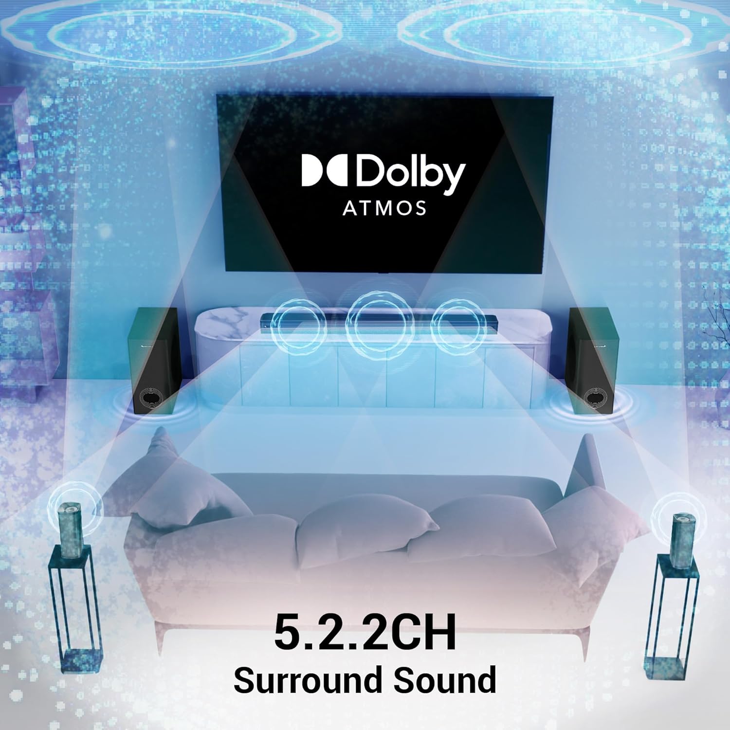 Zebronics Juke Bar 9775 650W 5.2.2 Channel Dolby Atmos Soundbar with Dual Wireless Subwoofers - Image 4