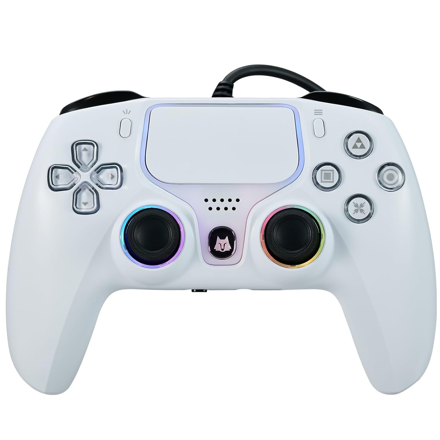 NBCP White Wired Gaming Controller for PS5, PS4, PC Steam with Hall-effect Triggers